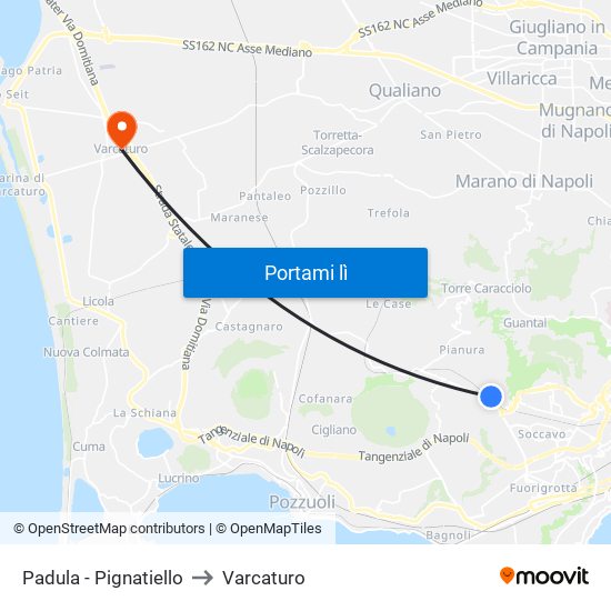 Padula - Pignatiello to Varcaturo map