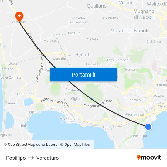 Posillipo to Varcaturo map