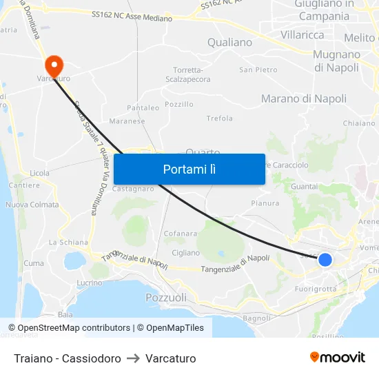 Traiano - Cassiodoro to Varcaturo map