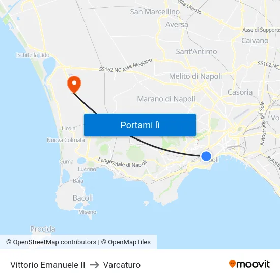 Vittorio Emanuele II to Varcaturo map