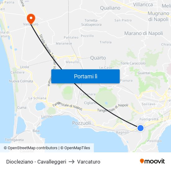 Diocleziano - Cavalleggeri to Varcaturo map