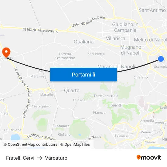 Fratelli Cervi to Varcaturo map
