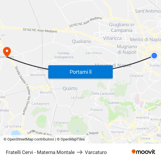 Fratelli Cervi - Materna Montale to Varcaturo map