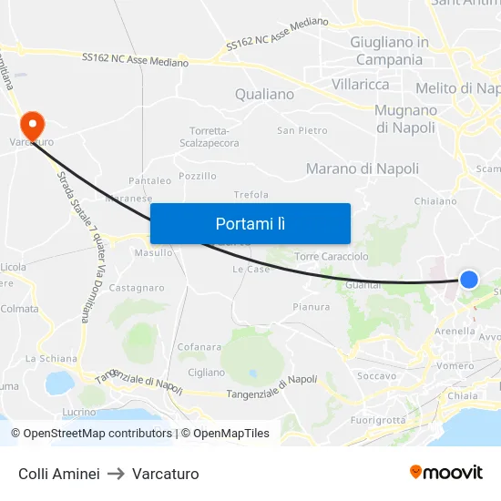 Colli Aminei to Varcaturo map