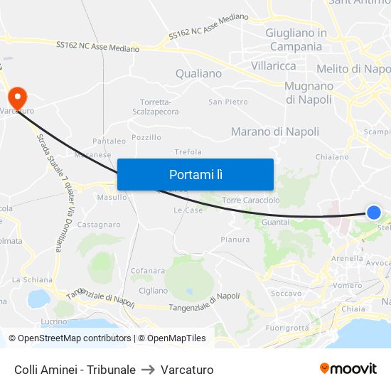 Colli Aminei - Tribunale to Varcaturo map