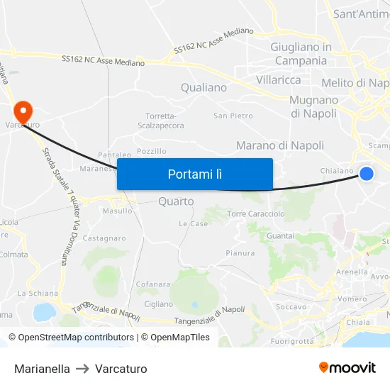Marianella to Varcaturo map