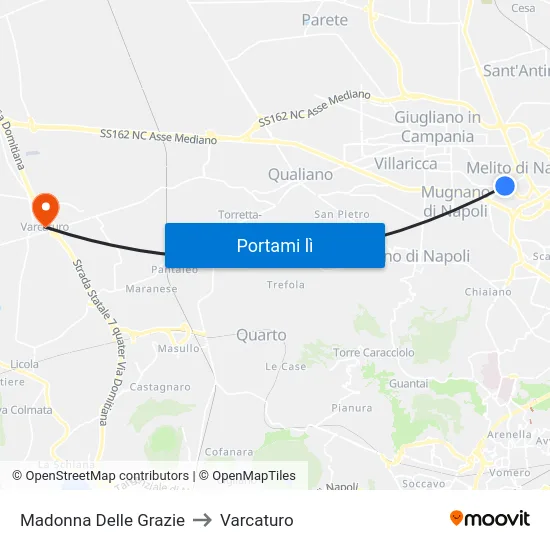 Madonna Delle Grazie to Varcaturo map