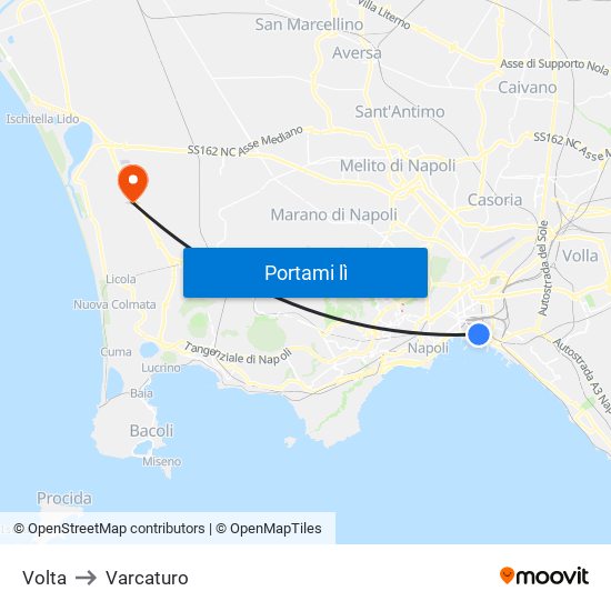 Volta to Varcaturo map