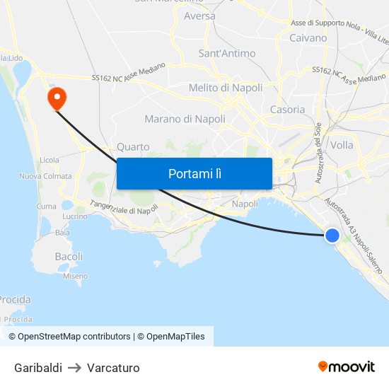 Garibaldi to Varcaturo map