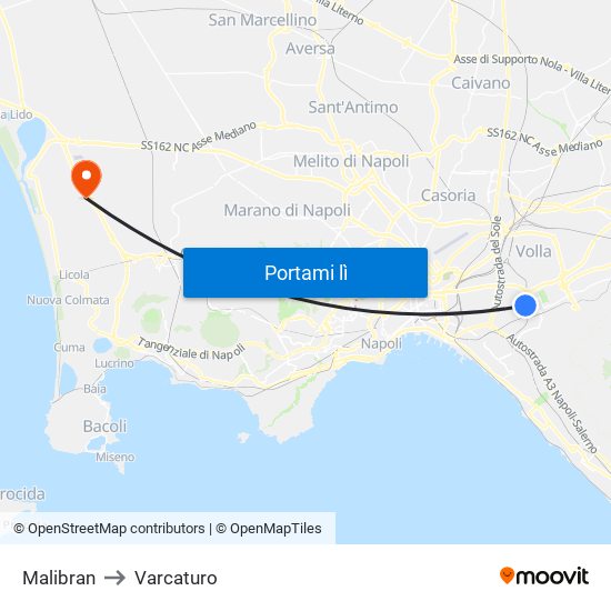 Malibran to Varcaturo map