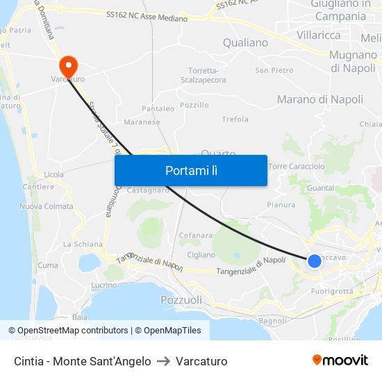 Cintia - Monte Sant'Angelo to Varcaturo map