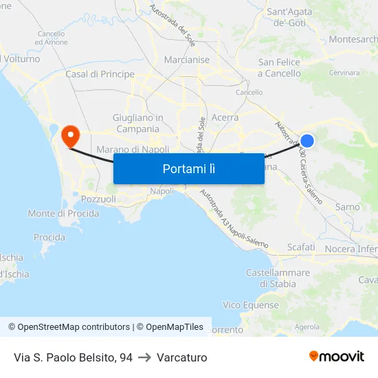 Via S. Paolo Belsito, 94 to Varcaturo map