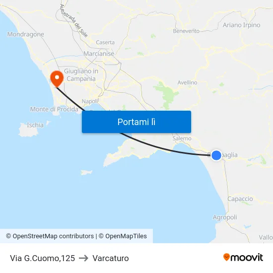 Via G.Cuomo,125 to Varcaturo map