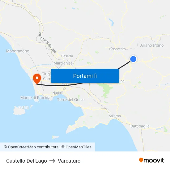 Castello Del Lago to Varcaturo map