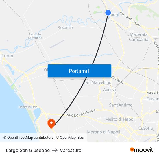 Largo San Giuseppe to Varcaturo map