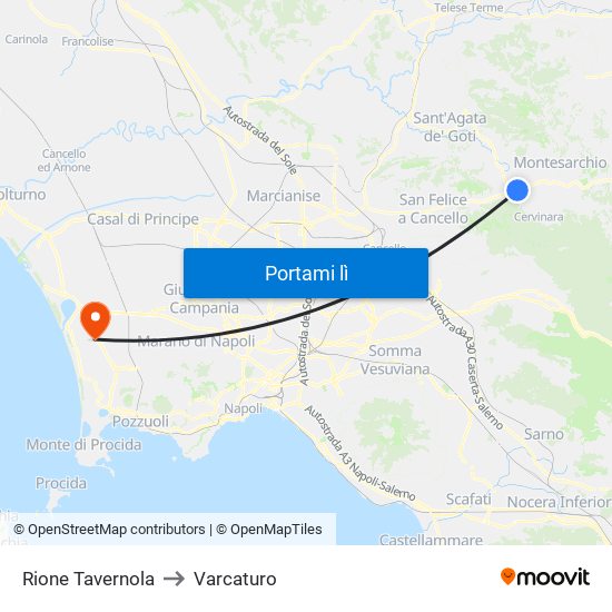 Rione Tavernola to Varcaturo map