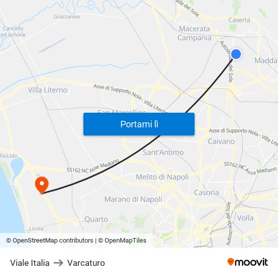 Viale Italia to Varcaturo map