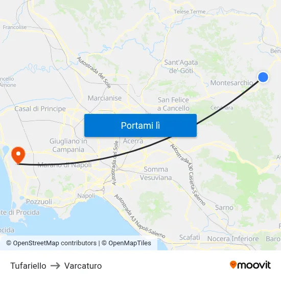 Tufariello to Varcaturo map