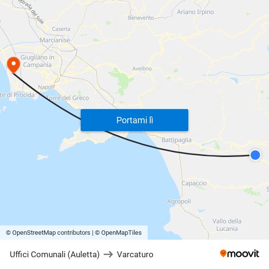 Uffici Comunali (Auletta) to Varcaturo map