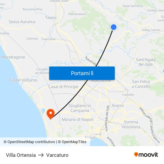 Villa Ortensia to Varcaturo map