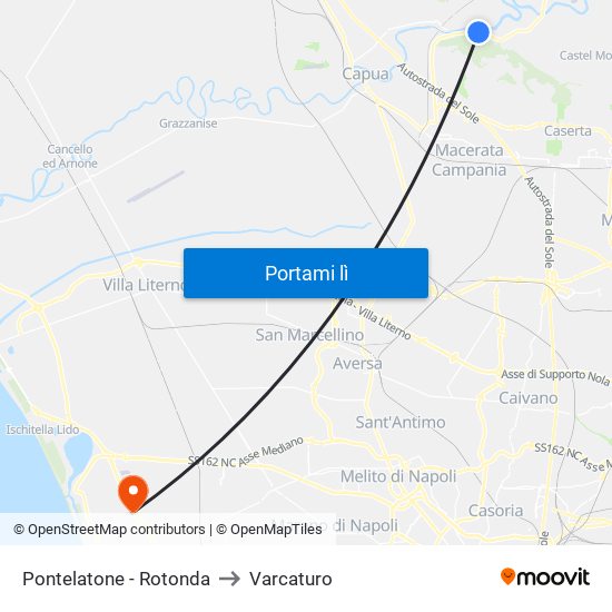 Pontelatone - Rotonda to Varcaturo map