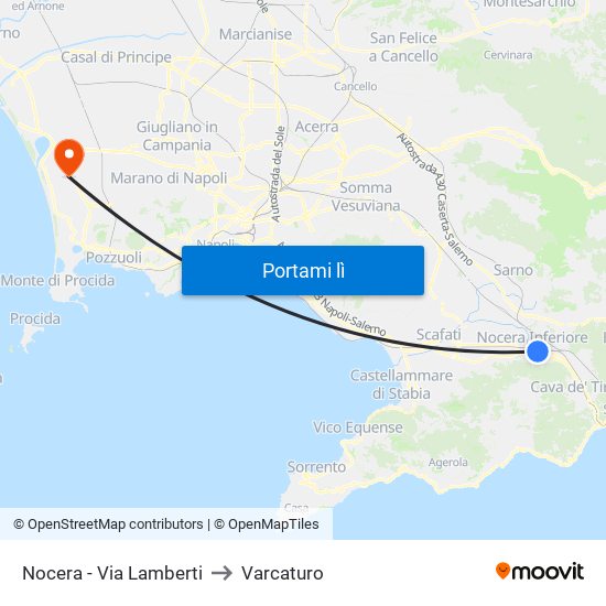 Nocera - Via Lamberti to Varcaturo map