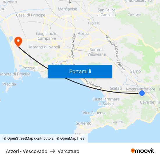 Atzori - Vescovado to Varcaturo map