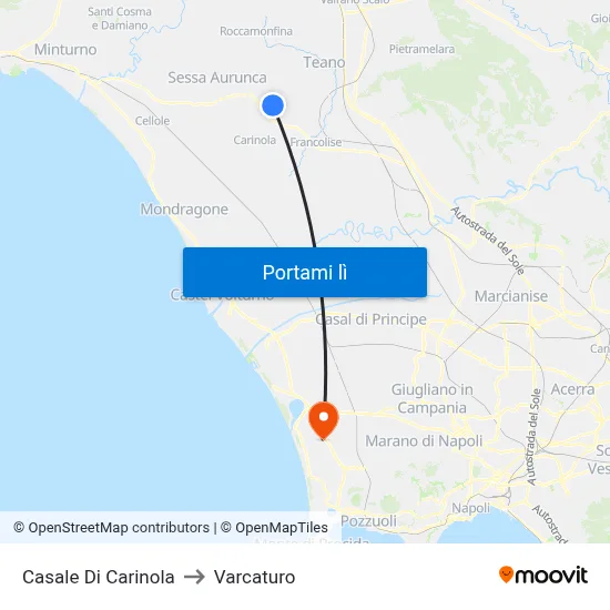 Casale Di Carinola to Varcaturo map