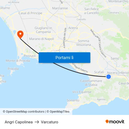 Angri Capolinea to Varcaturo map