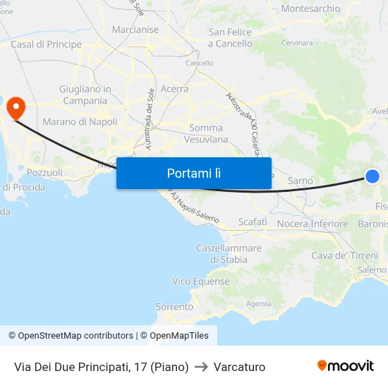 Via Dei Due Principati, 17 (Piano) to Varcaturo map