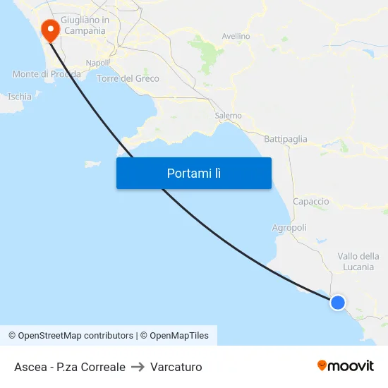 Ascea - P.za Correale to Varcaturo map
