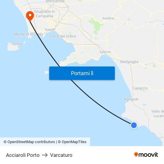 Acciaroli Porto to Varcaturo map