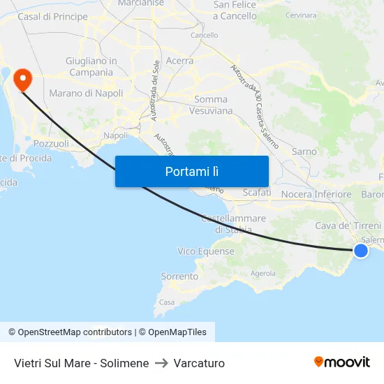 Vietri Sul Mare - Solimene to Varcaturo map