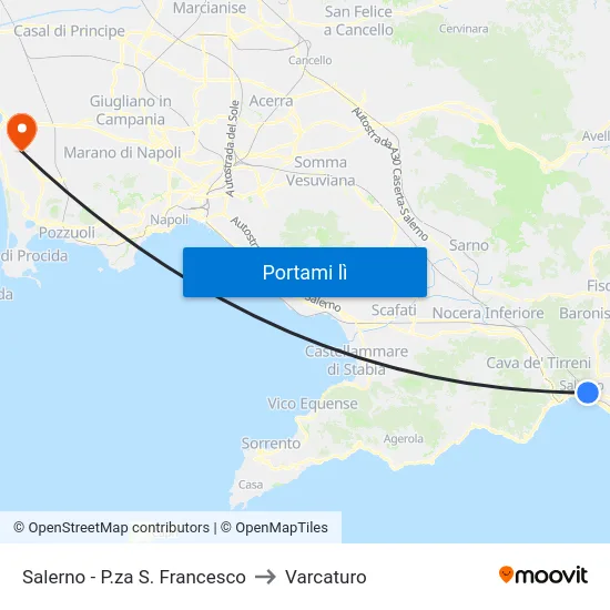 Salerno - P.za S. Francesco to Varcaturo map