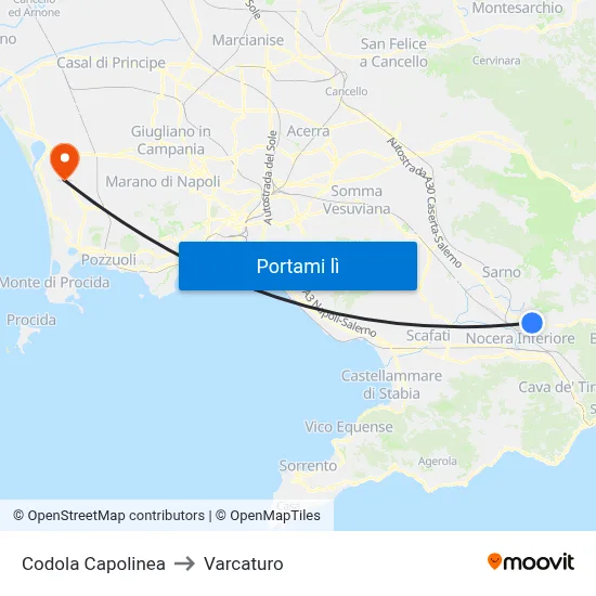 Codola Capolinea to Varcaturo map