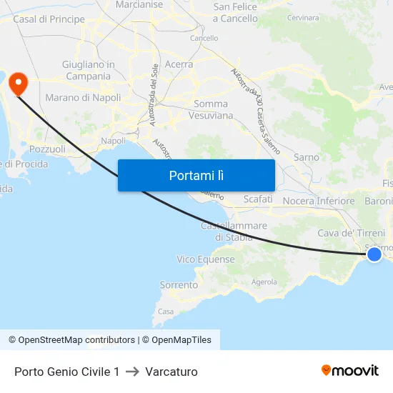 Porto Genio Civile 1 to Varcaturo map