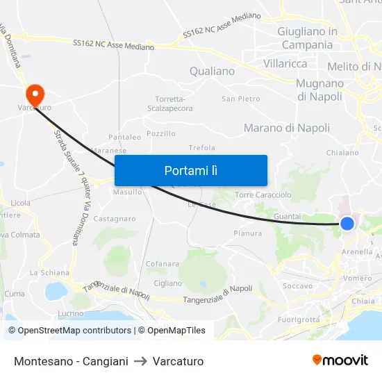Montesano - Cangiani to Varcaturo map