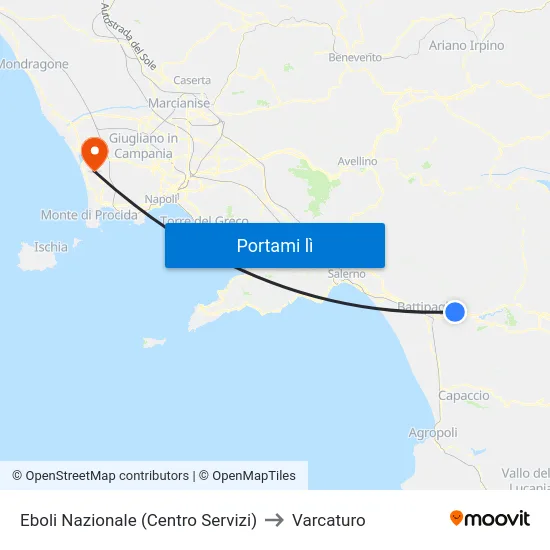 Eboli Nazionale (Centro Servizi) to Varcaturo map