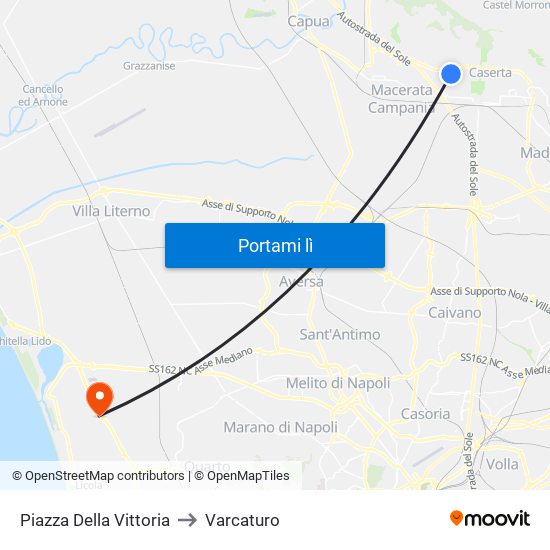 Piazza Della Vittoria to Varcaturo map