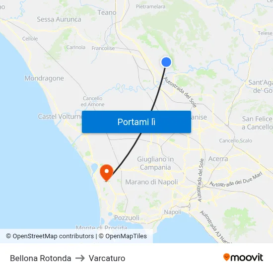 Bellona Rotonda to Varcaturo map