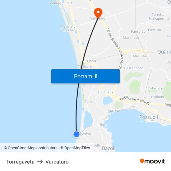 Torregaveta to Varcaturo map