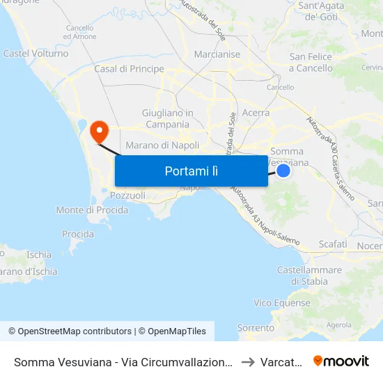 Somma Vesuviana - Via Circumvallazione,120 to Varcaturo map