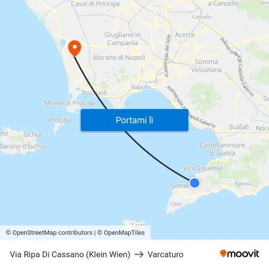 Via Ripa Di Cassano (Klein Wien) to Varcaturo map