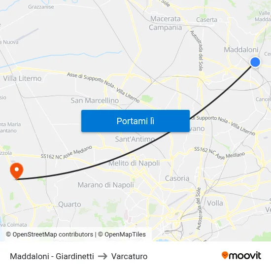 Maddaloni - Giardinetti to Varcaturo map