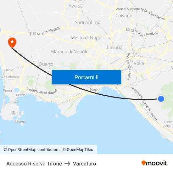 Accesso Riserva Tirone to Varcaturo map