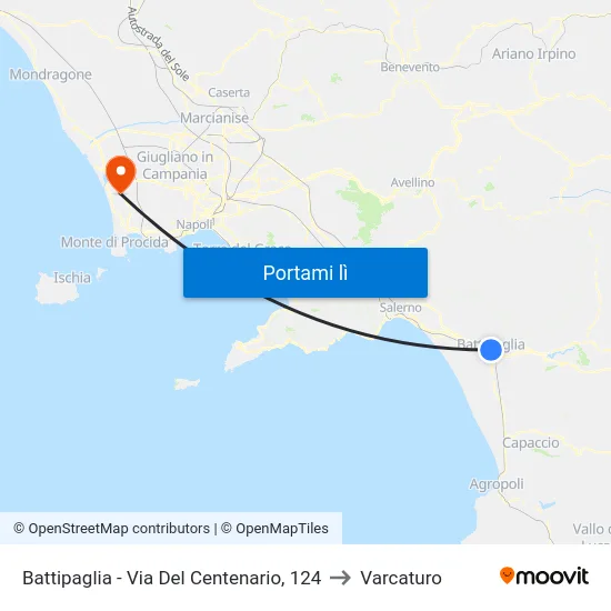 Battipaglia - Via Del Centenario, 124 to Varcaturo map