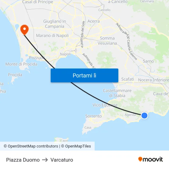 Piazza Duomo to Varcaturo map