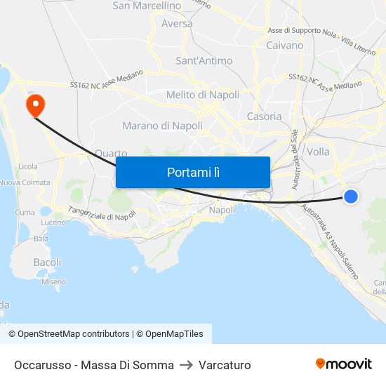 Occarusso - Massa Di Somma to Varcaturo map