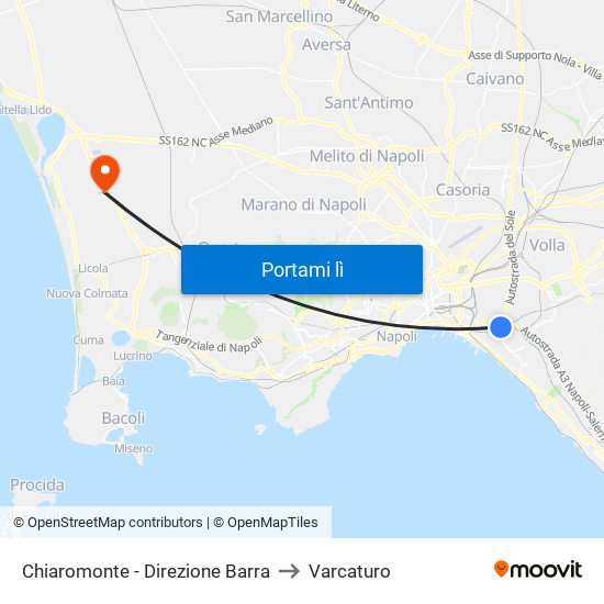 Chiaromonte - Direzione Barra to Varcaturo map