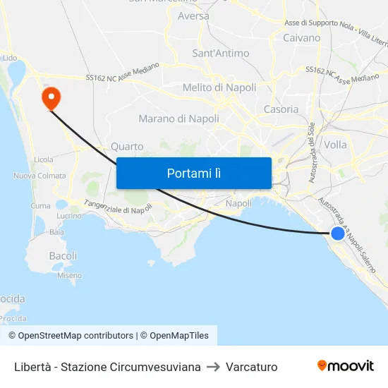 Libertà - Stazione Circumvesuviana to Varcaturo map